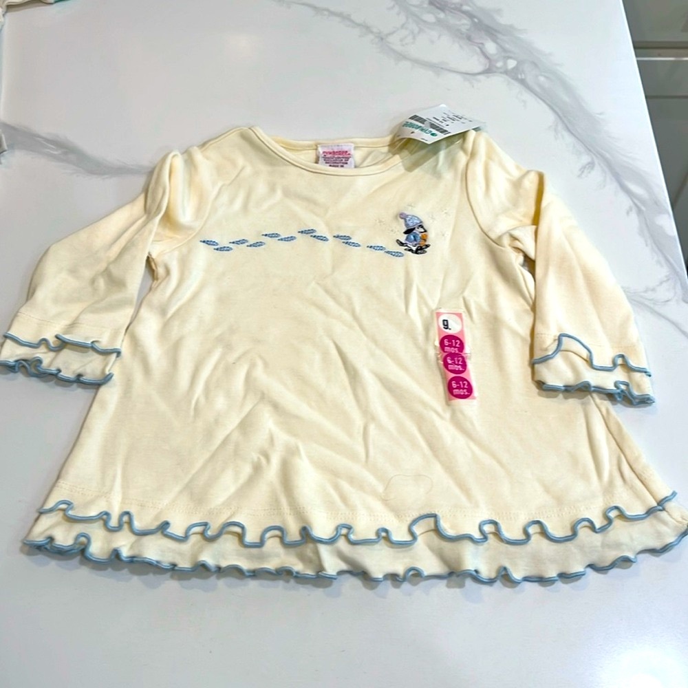 Gymboree long-sleeve snowshoe shirt (sz 6-12 mos)